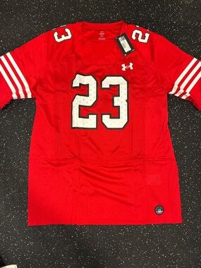 Under Armour Texas Tech Men’s Red Football Jersey with White Numbers
